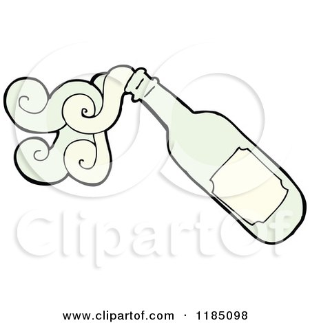 Cartoon of a Smelly Bottle - Royalty Free Vector Illustration by lineartestpilot