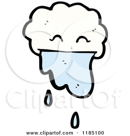 Cartoon of a Watery Cloud - Royalty Free Vector Illustration by lineartestpilot