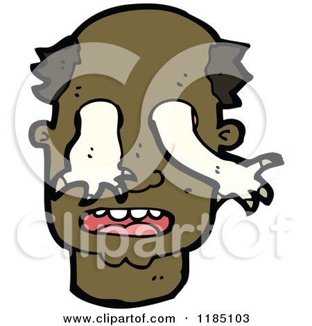 Cartoon of a Man's Head with Arms Comi8ng out of His Eyes - Royalty Free Vector Illustration by lineartestpilot