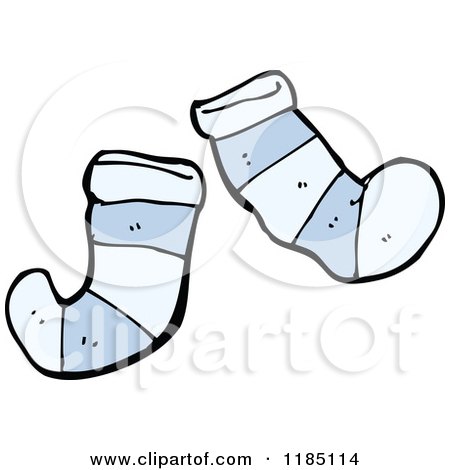 Cartoon of a Pair of Striped Socks - Royalty Free Vector Illustration by lineartestpilot