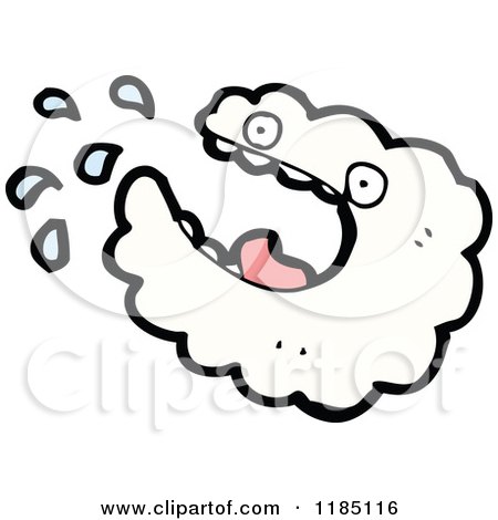 Cartoon of a Cloud Crying - Royalty Free Vector Illustration by lineartestpilot