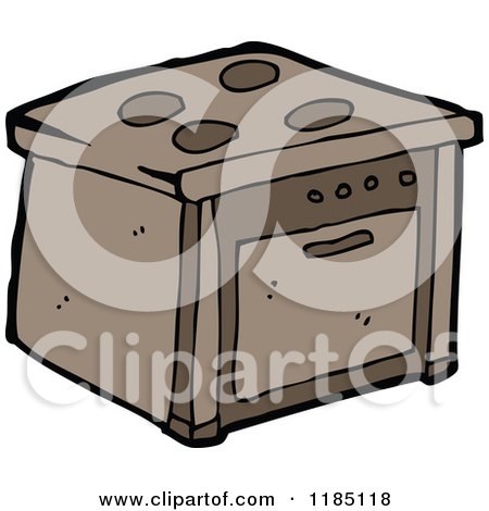 Cartoon of an Old Fashioned Stove - Royalty Free Vector Illustration by lineartestpilot