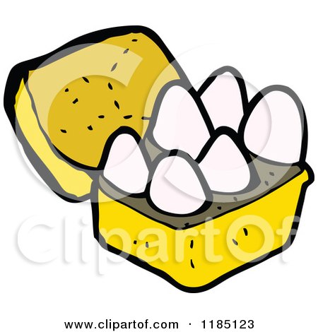 Cartoon of a Carton of Eggs - Royalty Free Vector Illustration by lineartestpilot
