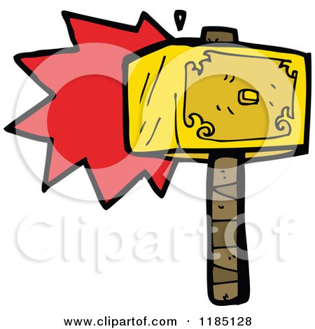 Cartoon of Thor's Hammer - Royalty Free Vector Illustration by lineartestpilot