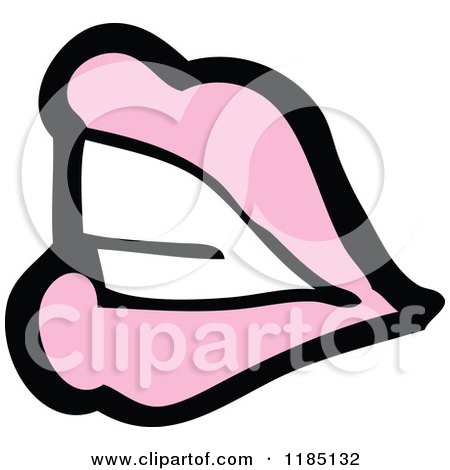 Cartoon of Pink Lips - Royalty Free Vector Illustration by lineartestpilot