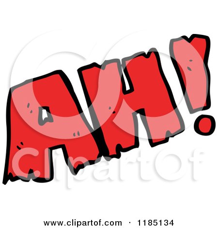 Cartoon of the Word AH! - Royalty Free Vector Illustration by lineartestpilot