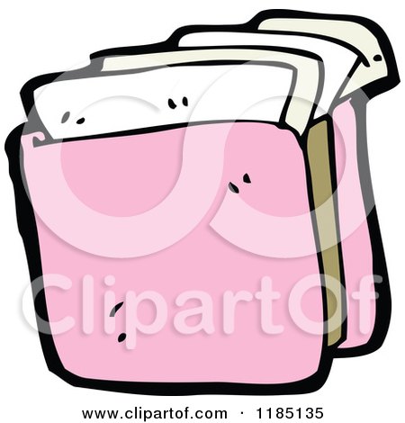 Cartoon of a Pink File Folder - Royalty Free Vector Illustration by lineartestpilot