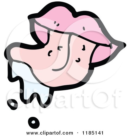 Cartoon of Pink Lips with a Long Tongue - Royalty Free Vector Illustration by lineartestpilot