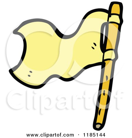 Cartoon of a Yellow Flag - Royalty Free Vector Illustration by lineartestpilot