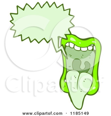 Cartoon of a Green Mouth Speaking - Royalty Free Vector Illustration by lineartestpilot