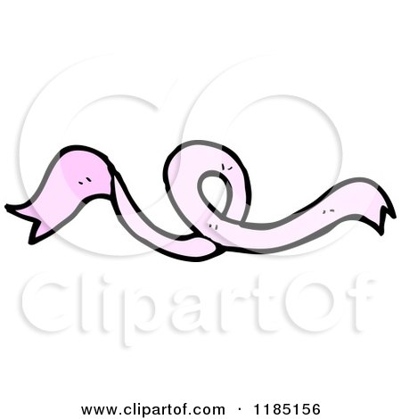 Cartoon of a Pink Ribbon - Royalty Free Vector Illustration by lineartestpilot