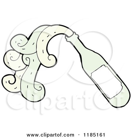 Cartoon of a Fuming Bottle - Royalty Free Vector Illustration by lineartestpilot