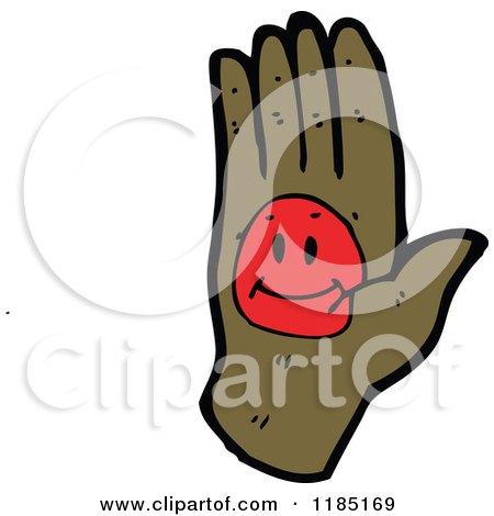 Cartoon of a Hand with a Smiley Face - Royalty Free Vector Illustration by lineartestpilot