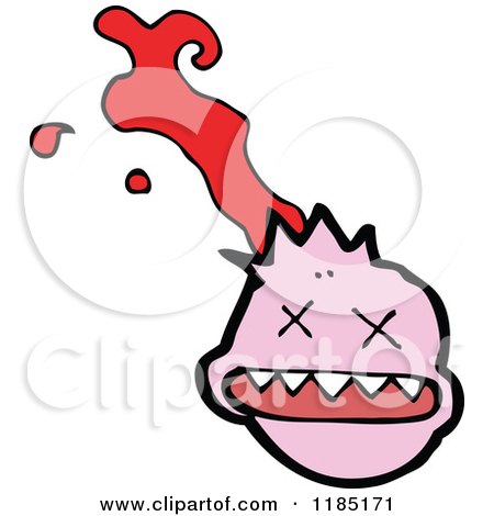 Cartoon of a Bloody Face - Royalty Free Vector Illustration by lineartestpilot