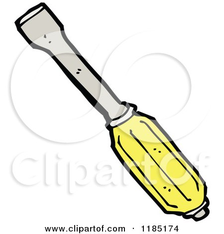 Cartoon of a Screwdriver - Royalty Free Vector Illustration by lineartestpilot