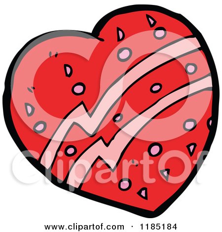 Cartoon of a Valentine Heart - Royalty Free Vector Illustration by lineartestpilot