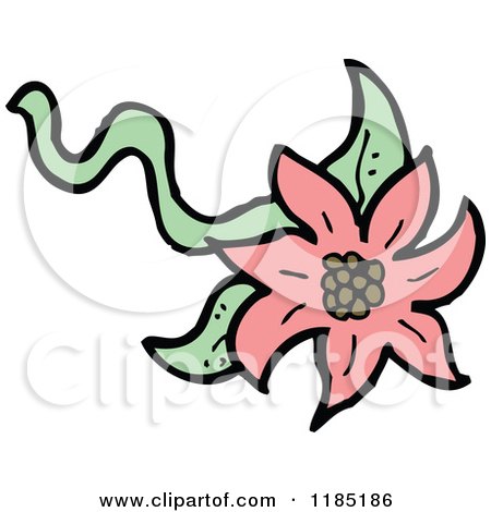 Cartoon of a Poincetta - Royalty Free Vector Illustration by lineartestpilot