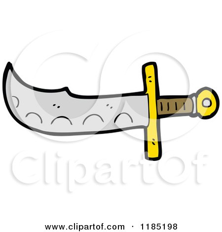 Cartoon of a Pirate Knife - Royalty Free Vector Illustration by lineartestpilot
