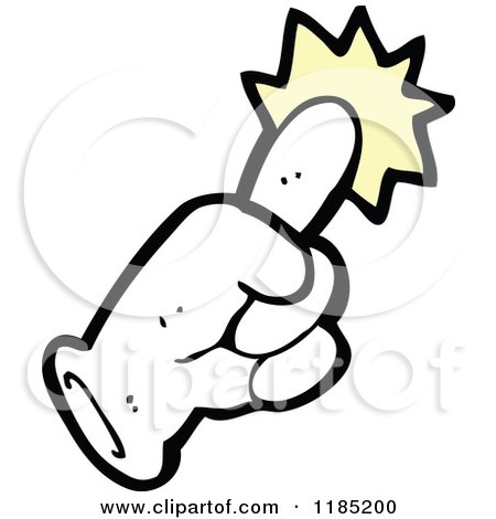 Cartoon of a Gloved Finger Pointing - Royalty Free Vector Illustration by lineartestpilot