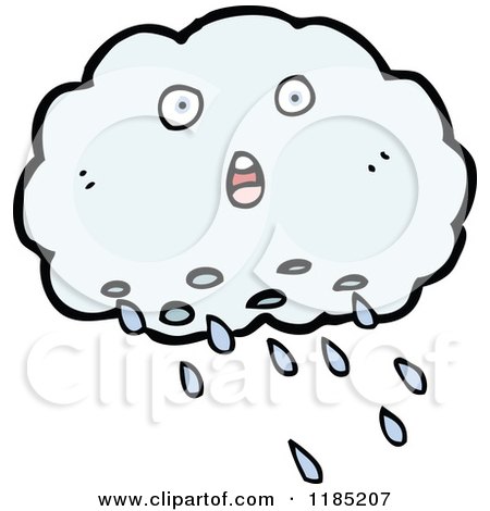 Cartoon of a Rain Cloud - Royalty Free Vector Illustration by lineartestpilot