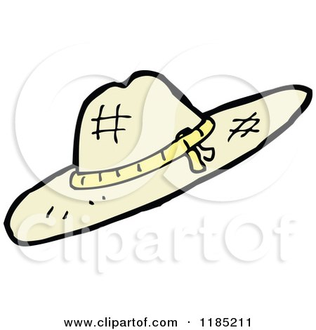 Cartoon of a Ladies Sun Bonnet - Royalty Free Vector Illustration by lineartestpilot