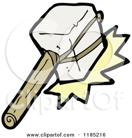 Cartoon of a Primitive Hammer - Royalty Free Vector Illustration by lineartestpilot