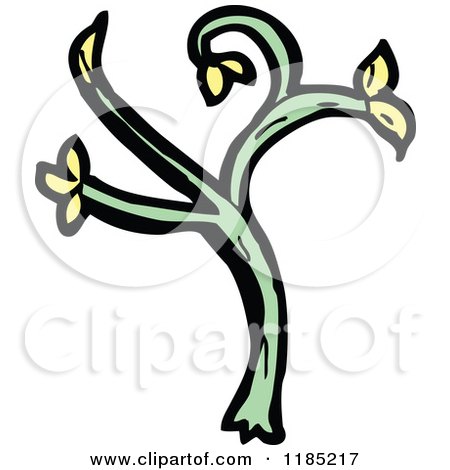 Cartoon of a Plant - Royalty Free Vector Illustration by lineartestpilot