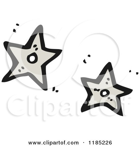 Cartoon of Metal Throwing Stars - Royalty Free Vector Illustration by lineartestpilot