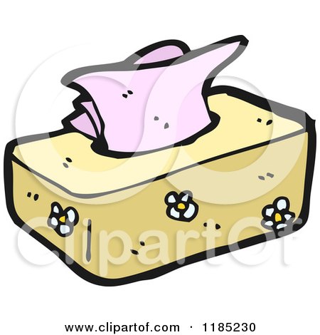 Cartoon of a Tissue Box - Royalty Free Vector Illustration by lineartestpilot