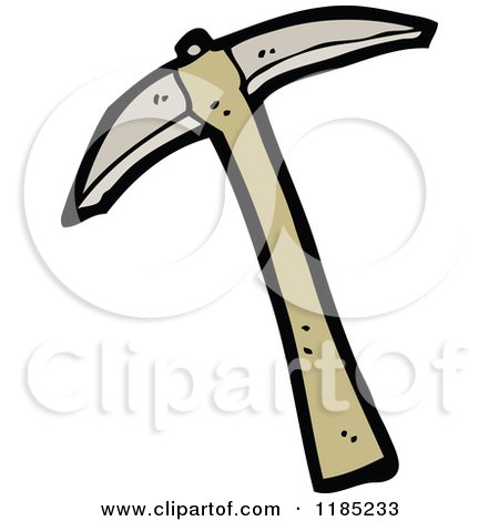 Cartoon of a Pick Ax - Royalty Free Vector Illustration by lineartestpilot