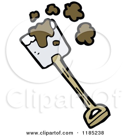 Cartoon of a Dirty Shovel - Royalty Free Vector Illustration by lineartestpilot