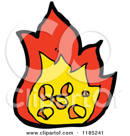 Cartoon of Flames - Royalty Free Vector Illustration by lineartestpilot