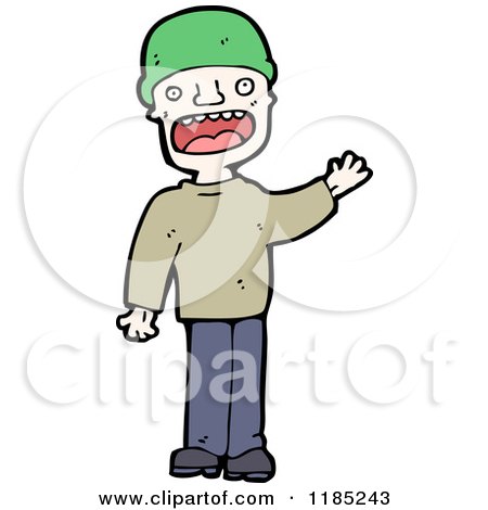 Cartoon of a Man Wearing a Baseball Cap - Royalty Free Vector Illustration by lineartestpilot