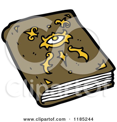 Cartoon of a Book of Spells - Royalty Free Vector Illustration by lineartestpilot