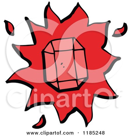 Cartoon of a Red Gemstone - Royalty Free Vector Illustration by lineartestpilot