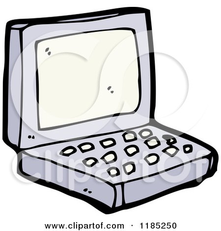 Cartoon of a Computer - Royalty Free Vector Illustration by lineartestpilot