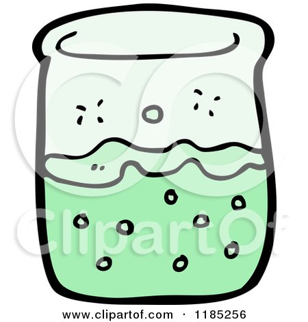 Cartoon of a Labratory Beaker with Liquid - Royalty Free Vector Illustration by lineartestpilot