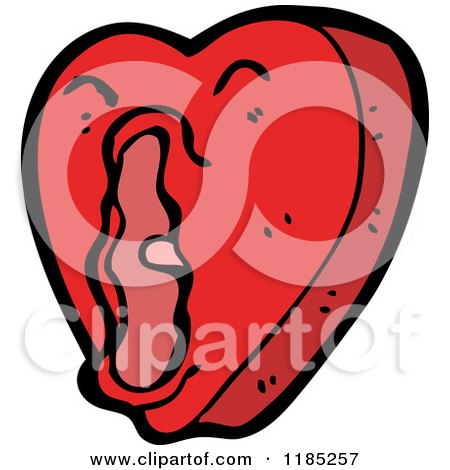 Cartoon of a Heart Yelling - Royalty Free Vector Illustration by lineartestpilot
