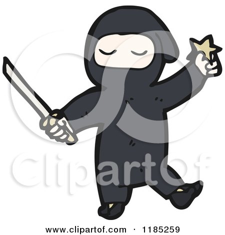 Cartoon of a Ninja - Royalty Free Vector Illustration by lineartestpilot