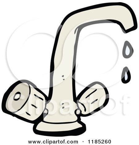 Cartoon of a Dripping Water Faucet - Royalty Free Vector Illustration by lineartestpilot