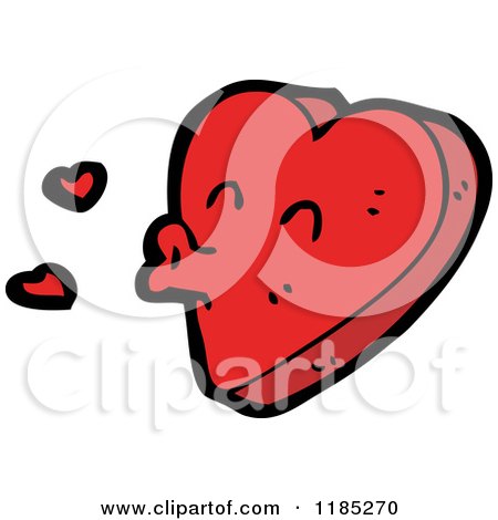 Cartoon of a Whistling Heart - Royalty Free Vector Illustration by lineartestpilot