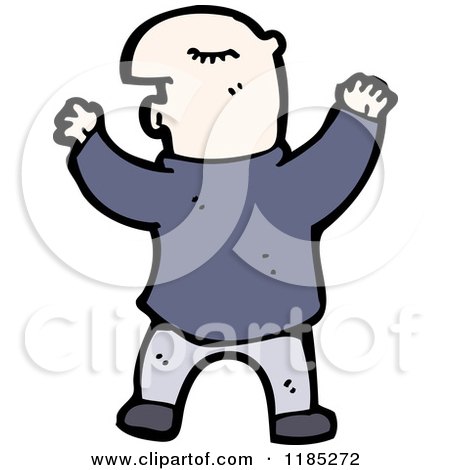 Cartoon of a Man Whistling - Royalty Free Vector Illustration by lineartestpilot