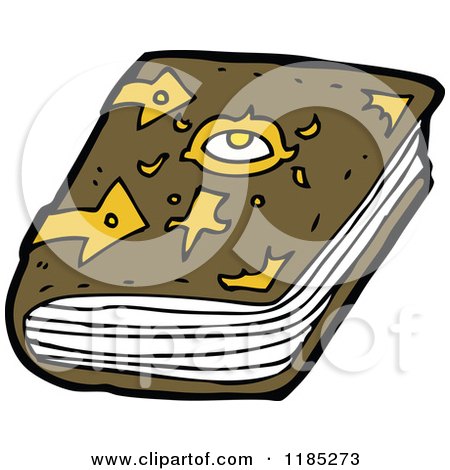 Cartoon of a Book of Spells - Royalty Free Vector Illustration by lineartestpilot