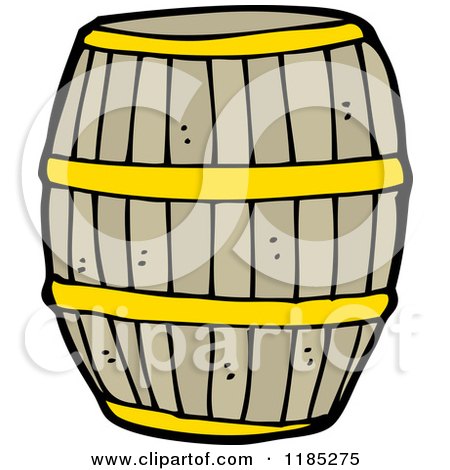 Cartoon of a Wooden Barrel - Royalty Free Vector Illustration by lineartestpilot