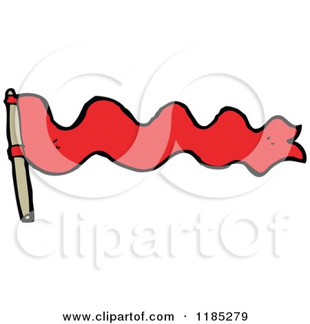 Cartoon of a Red Flag - Royalty Free Vector Illustration by lineartestpilot