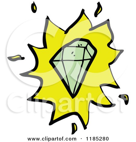 Cartoon of a Gemstone - Royalty Free Vector Illustration by lineartestpilot