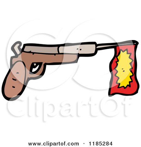 Cartoon of a Toy Gun - Royalty Free Vector Illustration by lineartestpilot