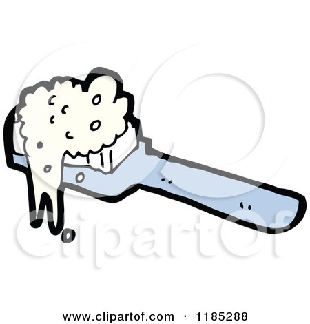 Cartoon of a Toothbrush with Toothpaste - Royalty Free Vector Illustration by lineartestpilot