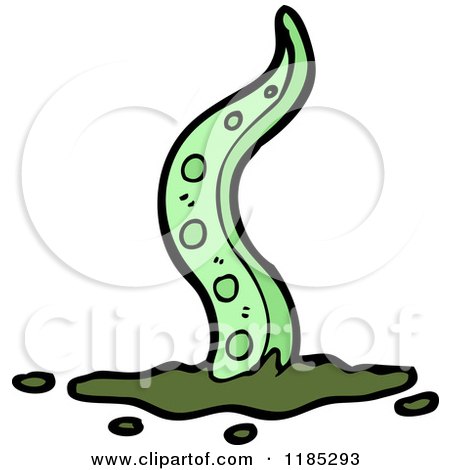 Cartoon of a Tentacle Coming out of the Slime - Royalty Free Vector Illustration by lineartestpilot