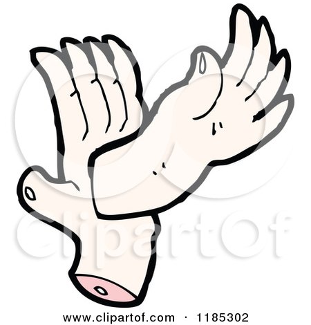 Cartoon of Two Dismembered Hands - Royalty Free Vector Illustration by lineartestpilot